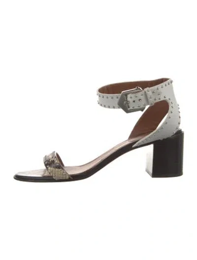 Pre-owned Givenchy Leather Studded Accents Sandals In White