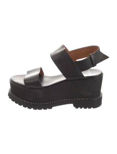 Pre-owned Givenchy Leather Studded Accents Slingback Sandals In Black