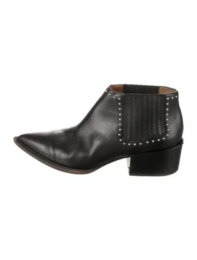 Pre-owned Givenchy Leather Studded Accents Western Boots In Black