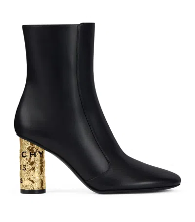 Givenchy Leather Tape Heeled Boots 65 In Black
