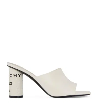 Givenchy Leather Tape Heeled Mules 85 In White