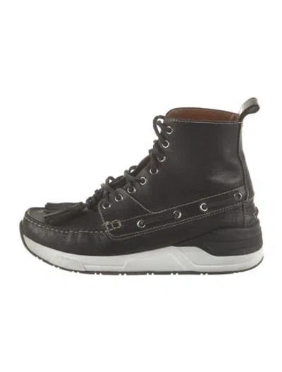 Pre-owned Givenchy Leather Tassel Accents Sneakers In Black