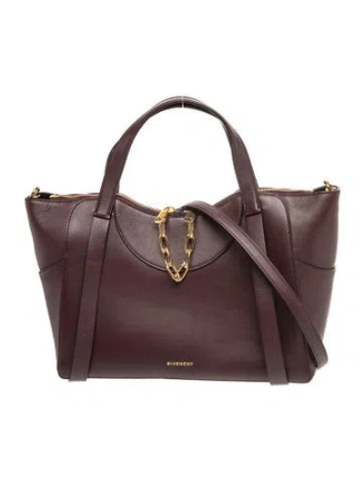 Pre-owned Givenchy Leather The Snatch Medium In Burgundy