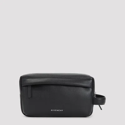 Givenchy Leather Toiletry Pouch Handbag - W:26cm H:14cm D:11cm In Black