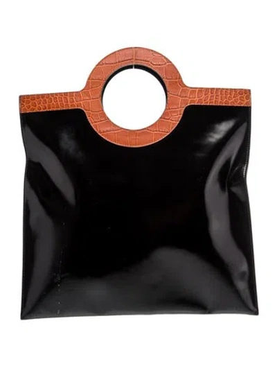 Pre-owned Givenchy Leather Top Handle Bag In Black