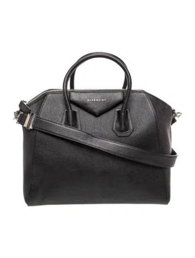 Pre-owned Givenchy Leather Top Handle Bag In Black