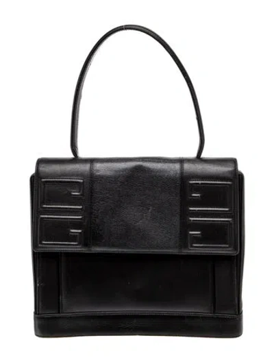 Pre-owned Givenchy Leather Top Handle Bag In Black
