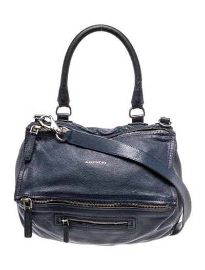 Pre-owned Givenchy Leather Top Handle Bag In Blue