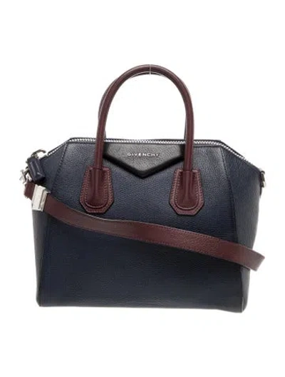 Pre-owned Givenchy Leather Top Handle Bag In Blue