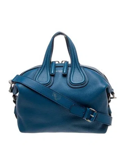 Pre-owned Givenchy Leather Top Handle Bag In Blue