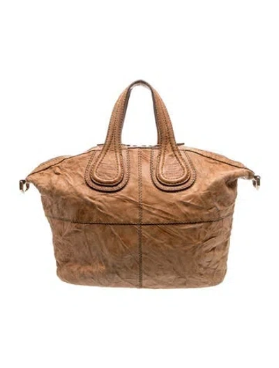 Pre-owned Givenchy Leather Top Handle Bag In Brown