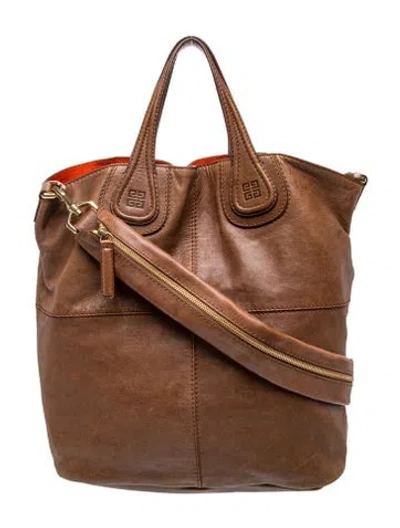 Pre-owned Givenchy Leather Top Handle Bag In Brown