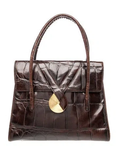 Pre-owned Givenchy Leather Top Handle Bag In Brown