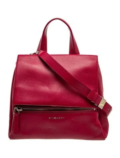 Pre-owned Givenchy Leather Top Handle Bag In Burgundy