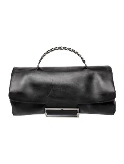 Pre-owned Givenchy Leather Top Handle Bag In Gray
