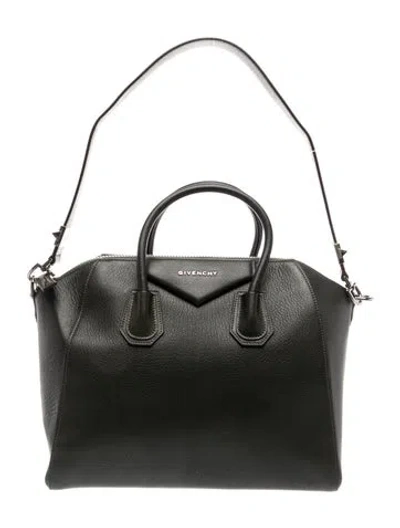 Pre-owned Givenchy Leather Top Handle Bag In Gray