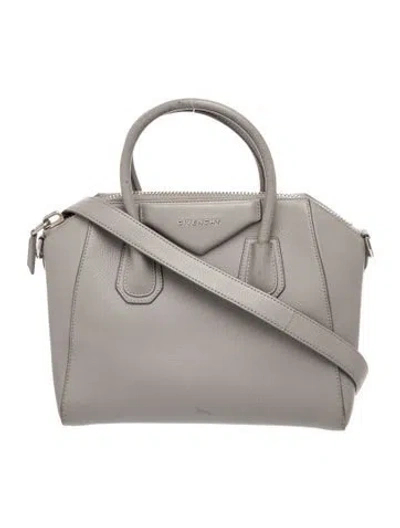 Pre-owned Givenchy Leather Top Handle Bag In Gray