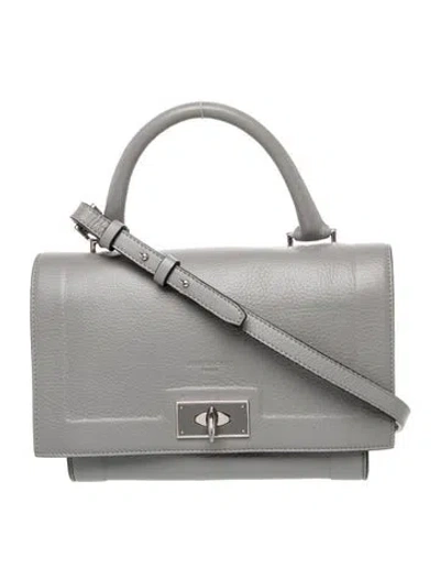 Pre-owned Givenchy Leather Top Handle Bag In Gray