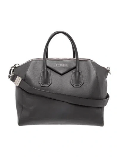 Pre-owned Givenchy Leather Top Handle Bag In Gray