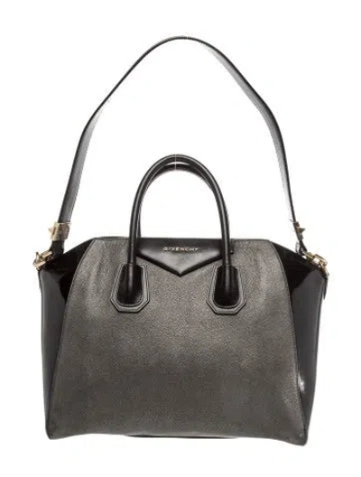 Pre-owned Givenchy Leather Top Handle Bag In Grey