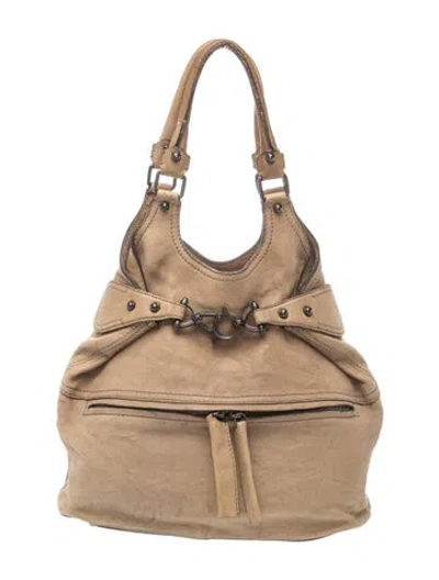 Pre-owned Givenchy Leather Top Handle Bag In Neutral
