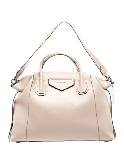 Pre-owned Givenchy Leather Top Handle Bag In Neutral