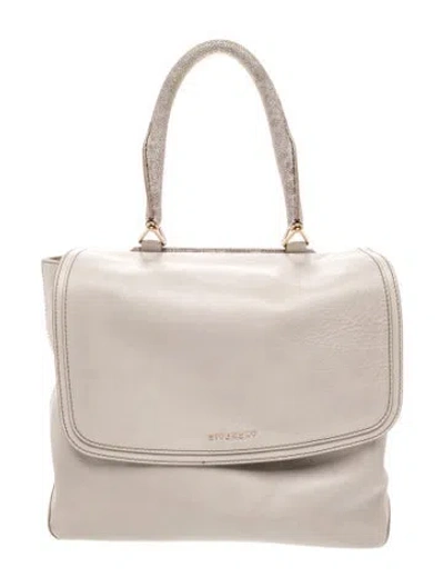 Pre-owned Givenchy Leather Top Handle Bag In Neutral