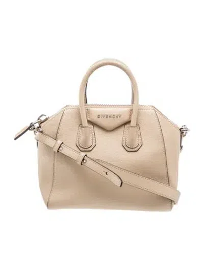 Pre-owned Givenchy Leather Top Handle Bag In Neutrals
