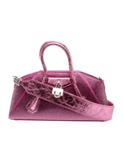 Pre-owned Givenchy Leather Top Handle Bag In Purple