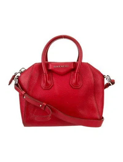 Pre-owned Givenchy Leather Top Handle Bag In Red