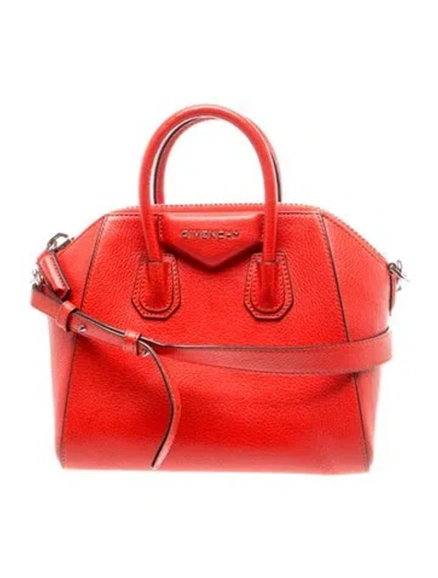 Pre-owned Givenchy Leather Top Handle Bag In Red