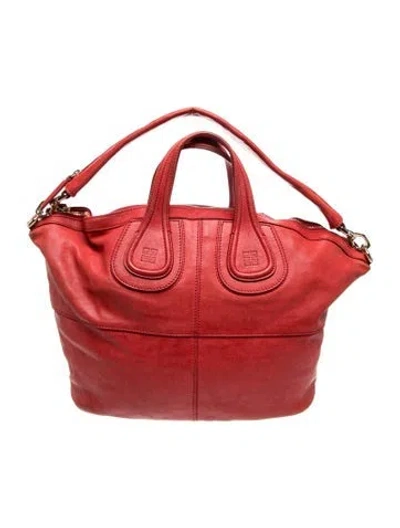 Pre-owned Givenchy Leather Top Handle Bag In Red