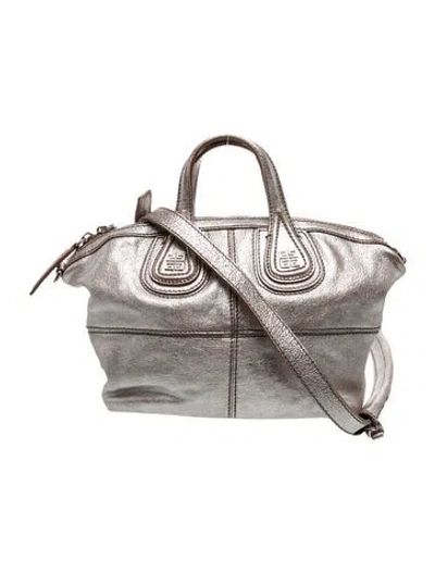 Pre-owned Givenchy Leather Top Handle Bag In Silver