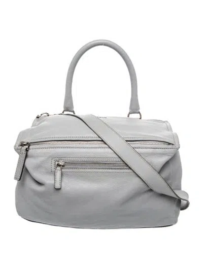 Pre-owned Givenchy Leather Top Handle Bag In Silver