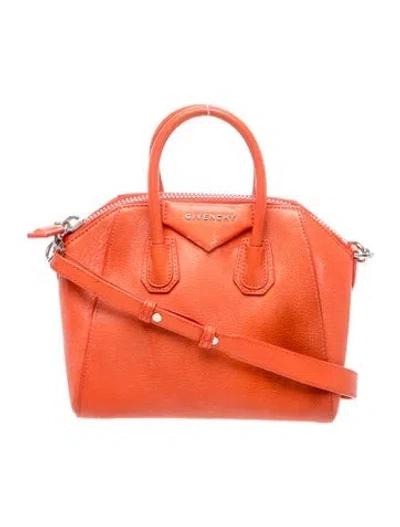 Pre-owned Givenchy Leather Top Handle Bag In Silver