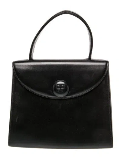 Pre-owned Givenchy Leather Top Handle Bag Vintage In Black