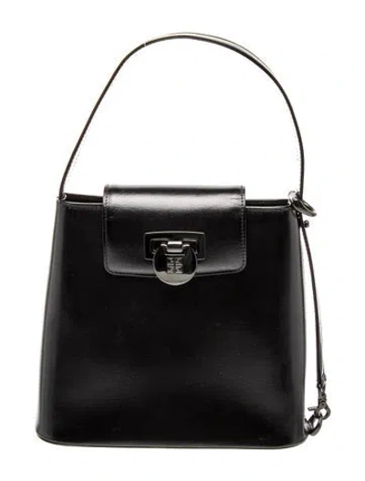 Pre-owned Givenchy Leather Top Handle Bag Vintage In Black