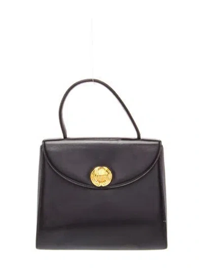 Pre-owned Givenchy Leather Top Handle Bag Vintage In Black