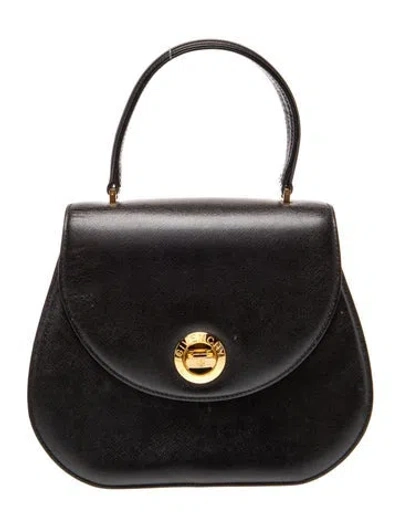 Pre-owned Givenchy Leather Top Handle Bag Vintage In Black