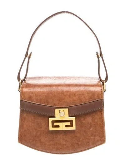Pre-owned Givenchy Leather Top Handle Bag Vintage In Brown