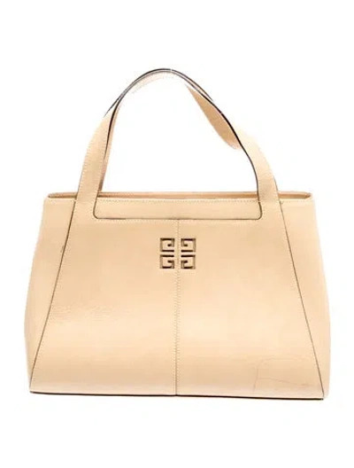 Pre-owned Givenchy Leather Top Handle Bag Vintage In Neutral