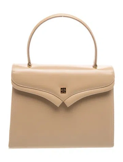 Pre-owned Givenchy Leather Top Handle Bag Vintage In Neutral