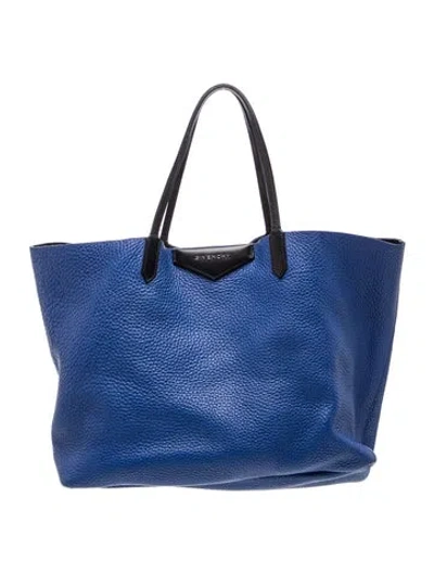 Pre-owned Givenchy Leather Tote In Blue