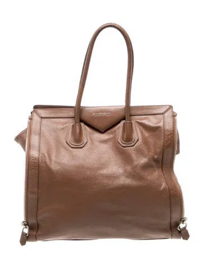 Pre-owned Givenchy Leather Tote In Brown