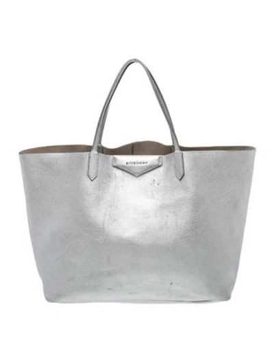 Pre-owned Givenchy Leather Tote In Gray