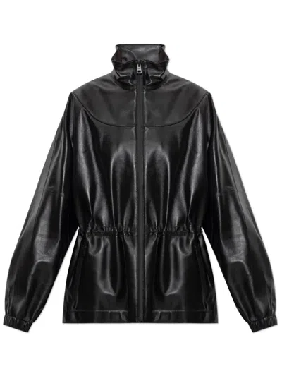 Givenchy Leather Tracksuit Jacket In Black
