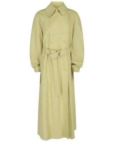 Givenchy Leather Trench Coat In Green