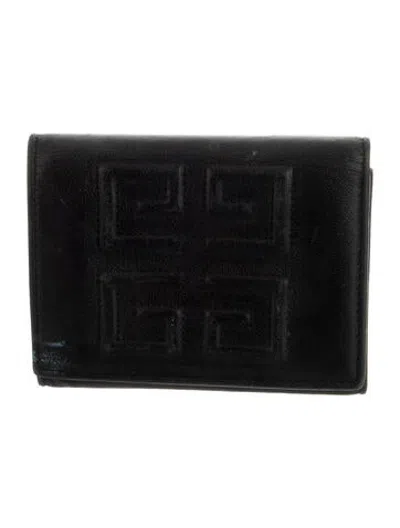 Pre-owned Givenchy Leather Trifold Wallet In Black