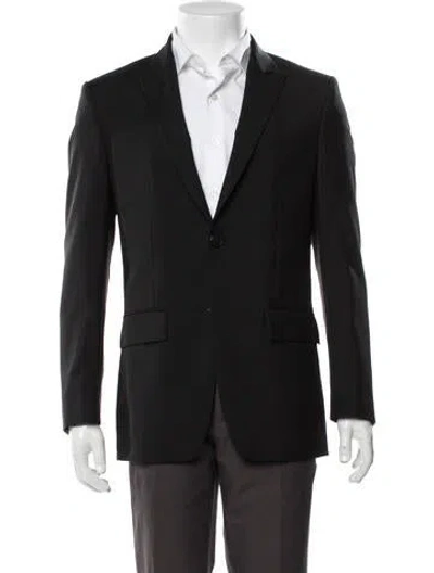 Pre-owned Givenchy Leather Trim Embellishment Blazer In Black