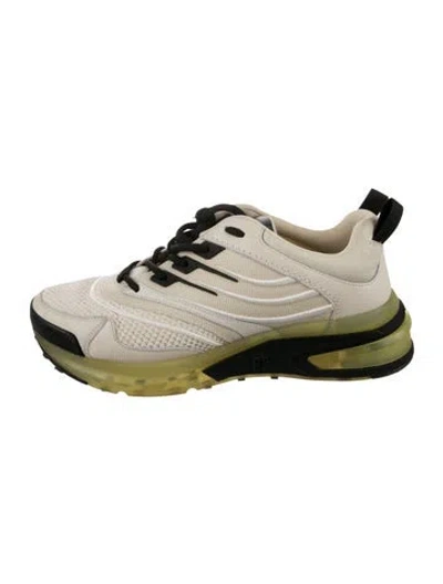 Pre-owned Givenchy Leather Trim Embellishment Chunky Sneakers In Neutrals
